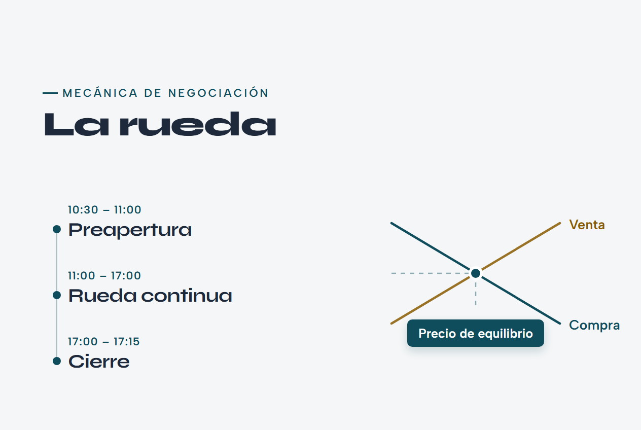 Ilustración de las sesiones de negociación y del sistema de subasta de precios de las acciones en el mercado de capitales